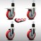 Service Caster 5'' SS Red Poly Swivel 1-7/8'' Expanding Stem Caster Set 2 Total Lock Brakes, 4PK SCC-SSEXTTL20S514-PPUB-RED-2-S-2-178 - alternate 3